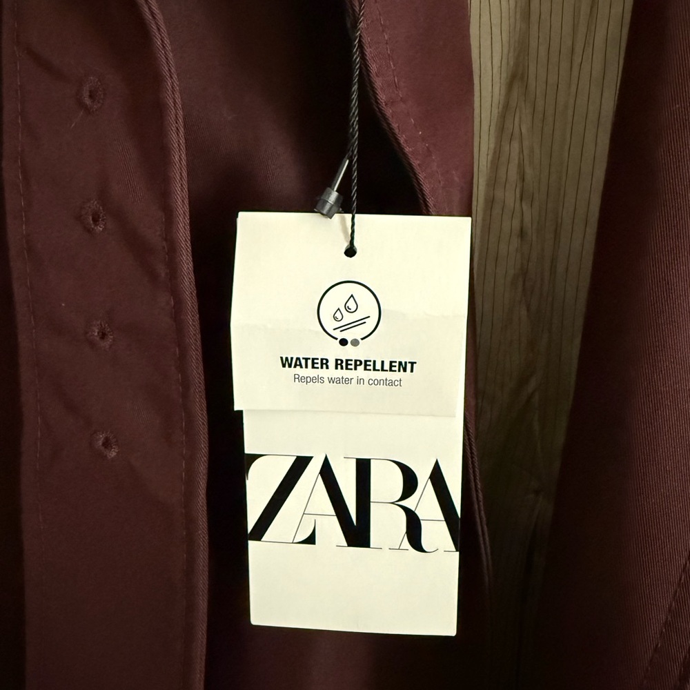 Zara Maroon Water-Repellent Coat - Picture 2 of 5